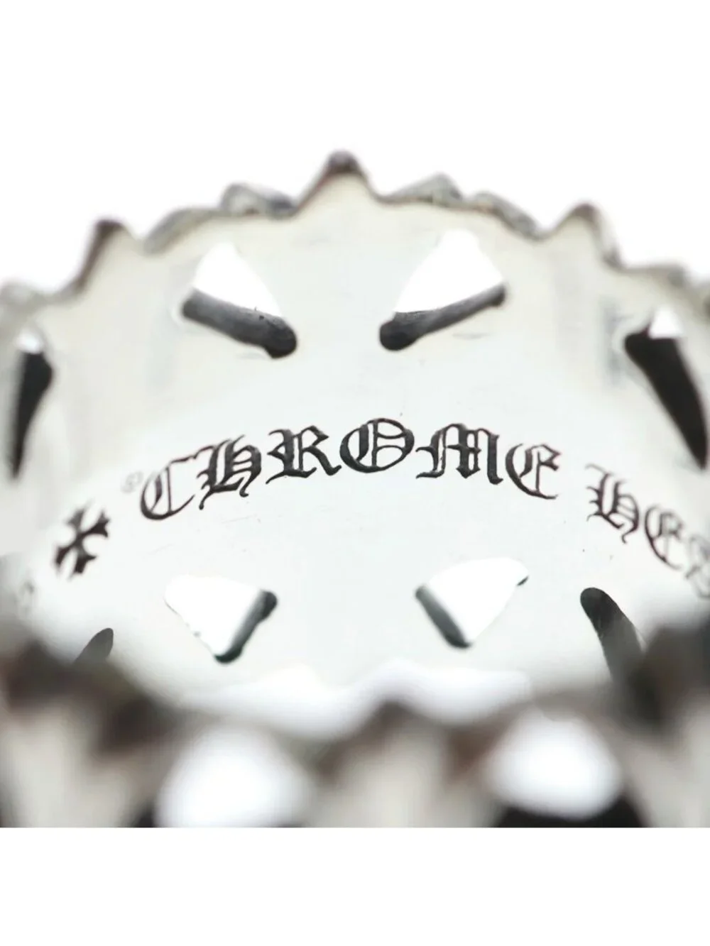 Chrome Hearts Cemetery Black Sling Silver Ring